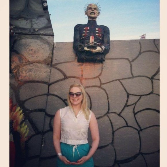 Vintage 1980s Turquoise Skirt Elastic Waist Large Pocket 1950s Style Summer - Picture 10 of 10